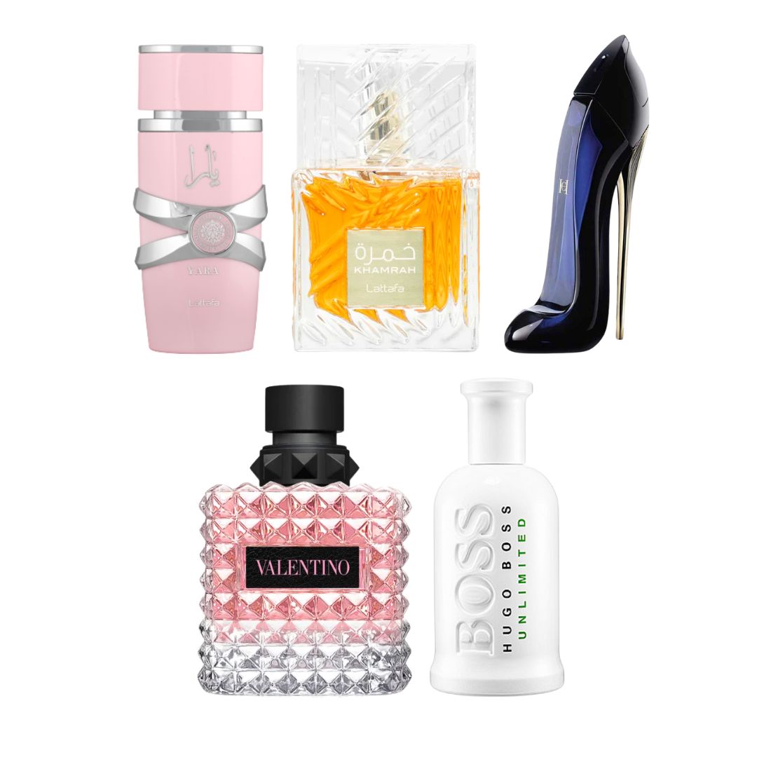 COMBO 5 PERFUMES KYJ PERFUMERIA